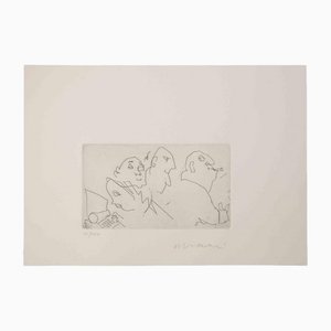 Mino Maccari, The Meeting, Gravure à l'Eau-Forte, 20ème Siècle