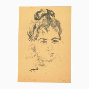 Mino Maccari, Portrait, Original Lithograph, 1946