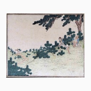 Utagawa Hiroshige, Harvesting Young Cedars, Original Woodcut, 19th-Century