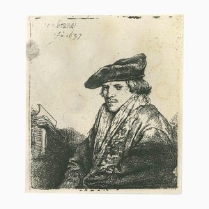 Nach Rembrandt, Young Man in a Velvet Cap, Radierung, 19. Jh