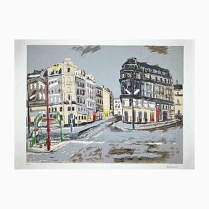 Lithographie Orfeo Tamburi, Vue de Paris, 1980s