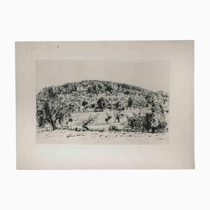 Henry Verger-Sarrat, French Landscape, Etching, 20th-Century