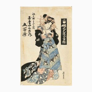 Keisai Eisen, Courtesan, Original Woodcut, 1830