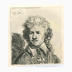 After Rembrandt, Half-Length Rembrandt, Etching, 19th-Century