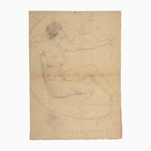 Desnudo, dibujo original, principios del siglo XX