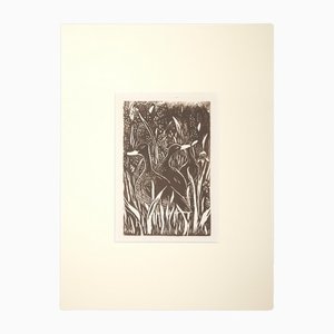 Giselle Halff, Ducks, Original Woodcut, Mid 20th-Century
