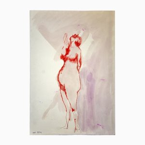Leo Guida, Female Figure, Original Mixed Media Artwork, 1970s