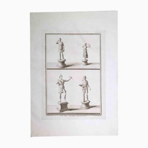 Ludovico Boily, Artemis, Ancient Roman Statue, Original Etching on Paper, 18th-Century