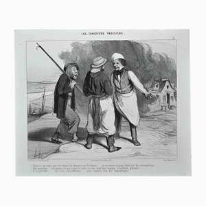 Honoré Daumier, The Parisian Canoeys, Original Lithographie, 1843
