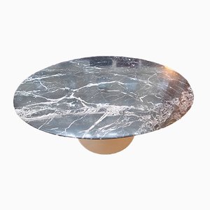 American Marquina Marble and Aluminum Coffee Table by Eero Saarinen for Knoll, 1970s