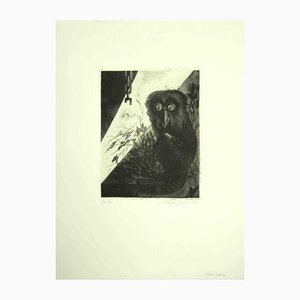 Leo Guida, The Owl, Original Etching, 1972