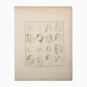 Thomas Holloway, Portrait of Men and Women, Original Etching, 1810