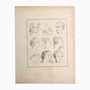 Thomas Holloway, Retrato de hombres y mujeres, Grabado original, 1810