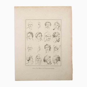 Thomas Holloway, Portrait of Men and Women, Original Etching, 1810