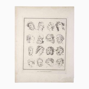 Thomas Holloway, Portrait of Men and Women, Original Etching, 1810