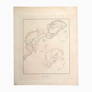 Thomas Holloway, Perfil de mujer, Grabado original, 1810