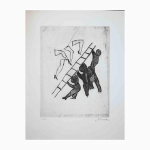 Mino Maccari, Figures, Original Etching, Mid, 20th-Century