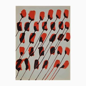 Alexander Calder, Poppy Flowers, Litografía vintage, 1971