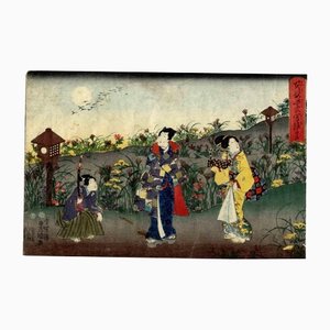 Utagawa Kunisada, The Radiant Prince Genji, Original Woodcut Print, 1850s