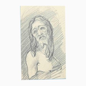 Retrato de Cristo, dibujo original, principios del siglo XX