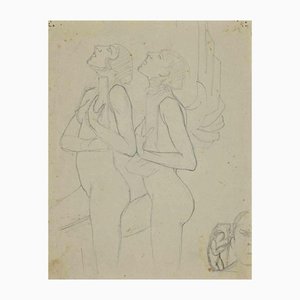 Desnudos, dibujo original, principios del siglo XX