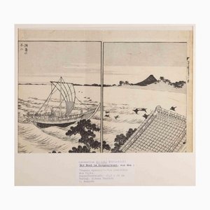 Katsushika Hokusai, Landscape from Fugaku Hyakkei, Original Woodcut Print, 1878