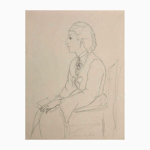 Jeanne De Jesse, Portrait, Original Drawing, Early 20th-Century