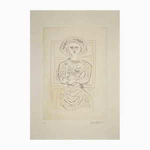 Massimo Campigli, The Idol, Original Etching, 1970s