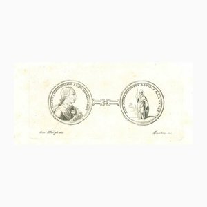 Givanni Morghen, moneda moderna de Reign of Two Sicilies, aguafuerte, siglo XVIII