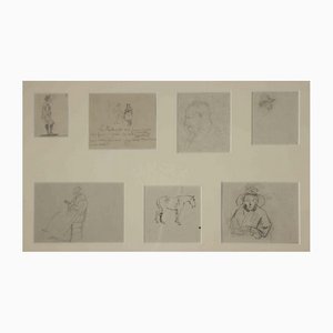 Study of Figures, Original Drawing, Early 20th-Century