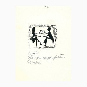 Mino Maccari, The Couple, 20th Century, Etching