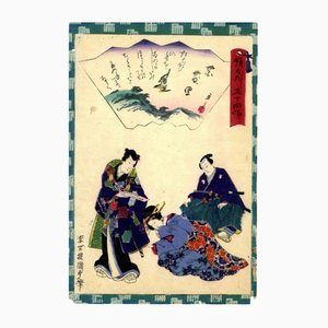 Xilografía Utagawa Kunisada, Where the Flowers Blow, 1864