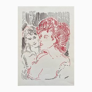 Aligi Sassu, Women, Original Lithograph, 1980s