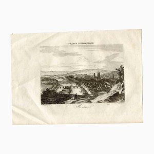 View of Rouen, Original Lithograph, 19th-Century
