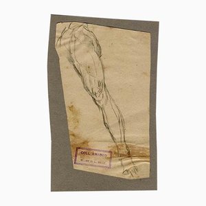 Luigi Galli, Leg, Original Drawing, Late 19th-Century