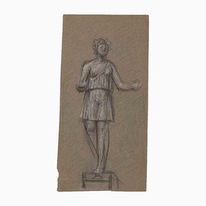 Charles Moulin, Sketch for a Sculpture, Original Drawing, Early 20th-Century