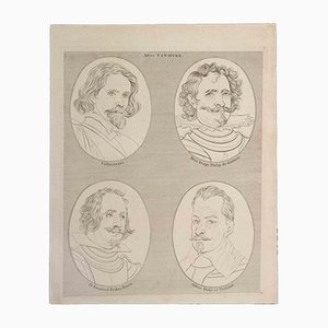 After Vandyke, Thomas Holloway, Portraits, Original Etching, 1810