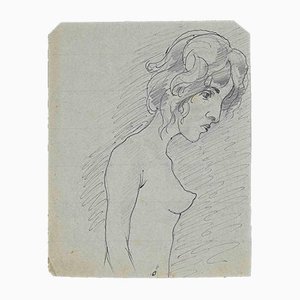 Desnudo, dibujo original, principios del siglo XX