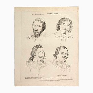 After Vandyke, Thomas Holloway, Portraits, Original Etching, 1810