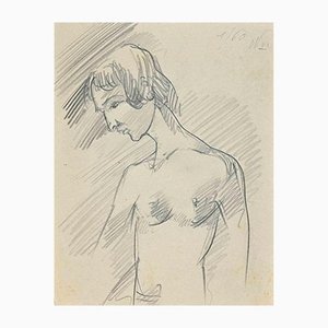 Nude, Original Drawing, Early 20th-Century