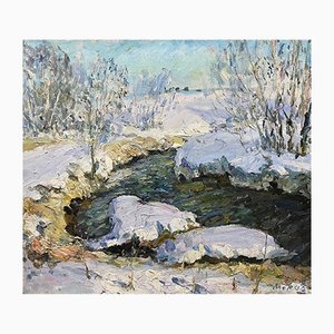 Georgij Moroz Torrente Illuminato dal Sole, Luce, Neve Cm. 97 X 85 1999 1999