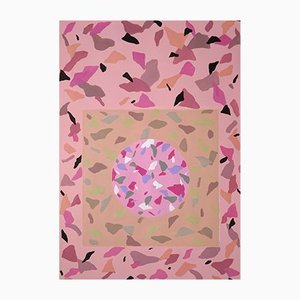 Natalia Roman, Forme rosa pastello, 2022, acrilico su carta da acquerello