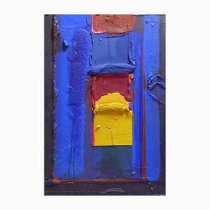 Jean-Roch Focant, Ecrasement Jaune Et Bleu, 2000, Pigmente, Sandleim & Acryl auf Holz