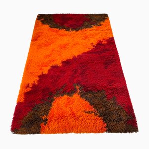 Extra Large Original Scandinavian High Pile Rya Rug by Ege Taepper Deluxe, 1970s