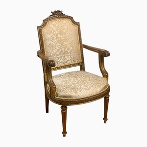 Antique Neoclassical Golden Writing Armchair