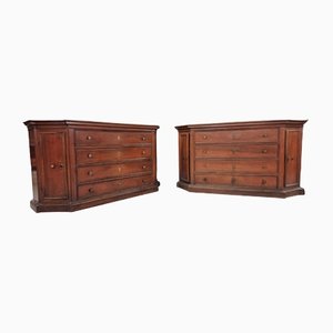 Convent Chests of Drawers in Walnut, 1600s, Set of 2