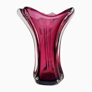 Large Mid-Century Labelled Chambord Murano Glass Vase from Fratelli Toso, 1940s