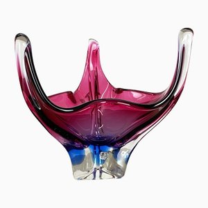 Glass Bowl Shell Centerpiece from Fratelli Toso, Italy, 1970s