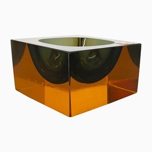 Murano Glass Sommerso Block Cube Ashtray Element by Flavio Poli, Italy, 1970s