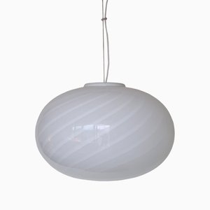 Weiße Deckenlampe aus Muranoglas